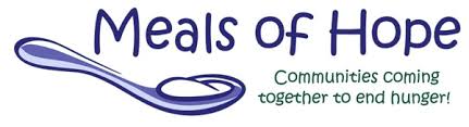 Meals of Hope logo containing a spoon and the slogan Communities coming together to end hunger!