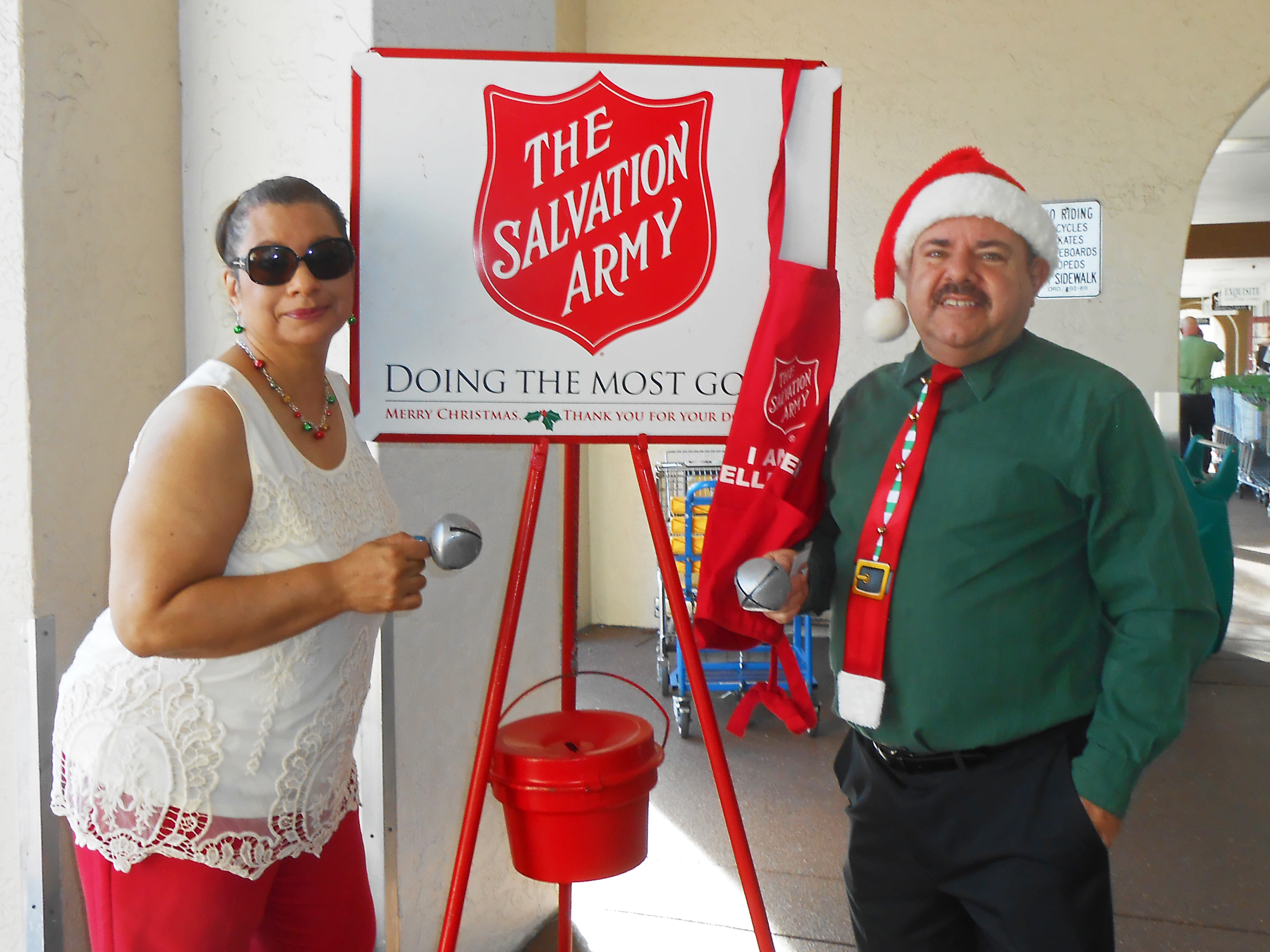 Participants in front of The Salvation Army Christmas donation location
